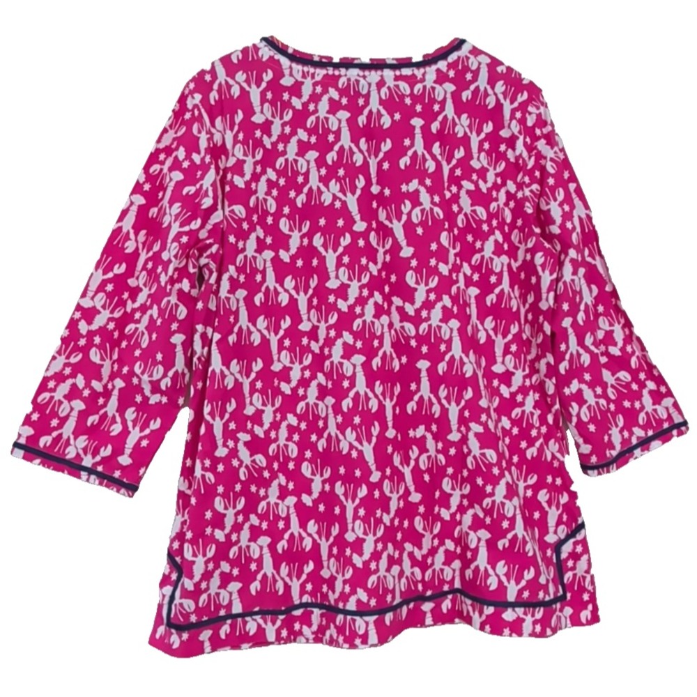 Talbots Lobster Rockstar Tunic Top Womens XL Pink Beach Preppy Resortwear Casual - Picture 2 of 9